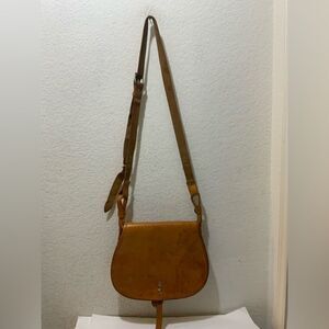 Vintage Leather bus conductors cash bag Tan Messenger Crossbody Satchel